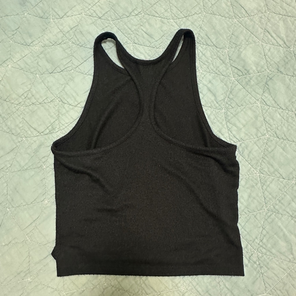 Lulus Everyday Essential Black Ribbed Racerback Tank Top - Picture 3 of 3